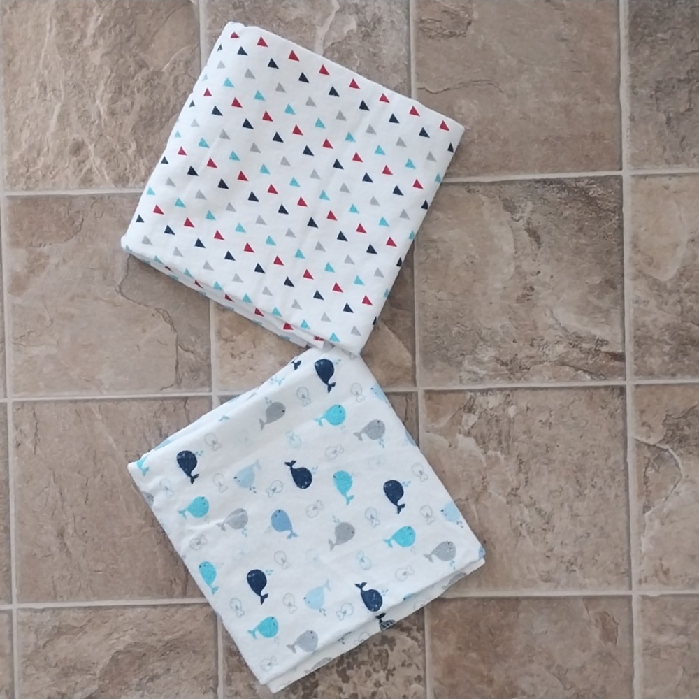 Set of 2 newborn  blankets/towels.